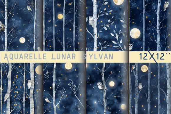 Download Aquarelle Lunar Sylvan Backdrop - Lunar Collection