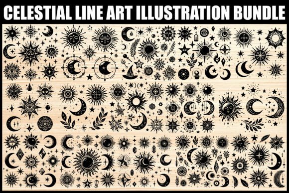 Download Celestial Sun Moon Star Clipart SVG - Premium Resources